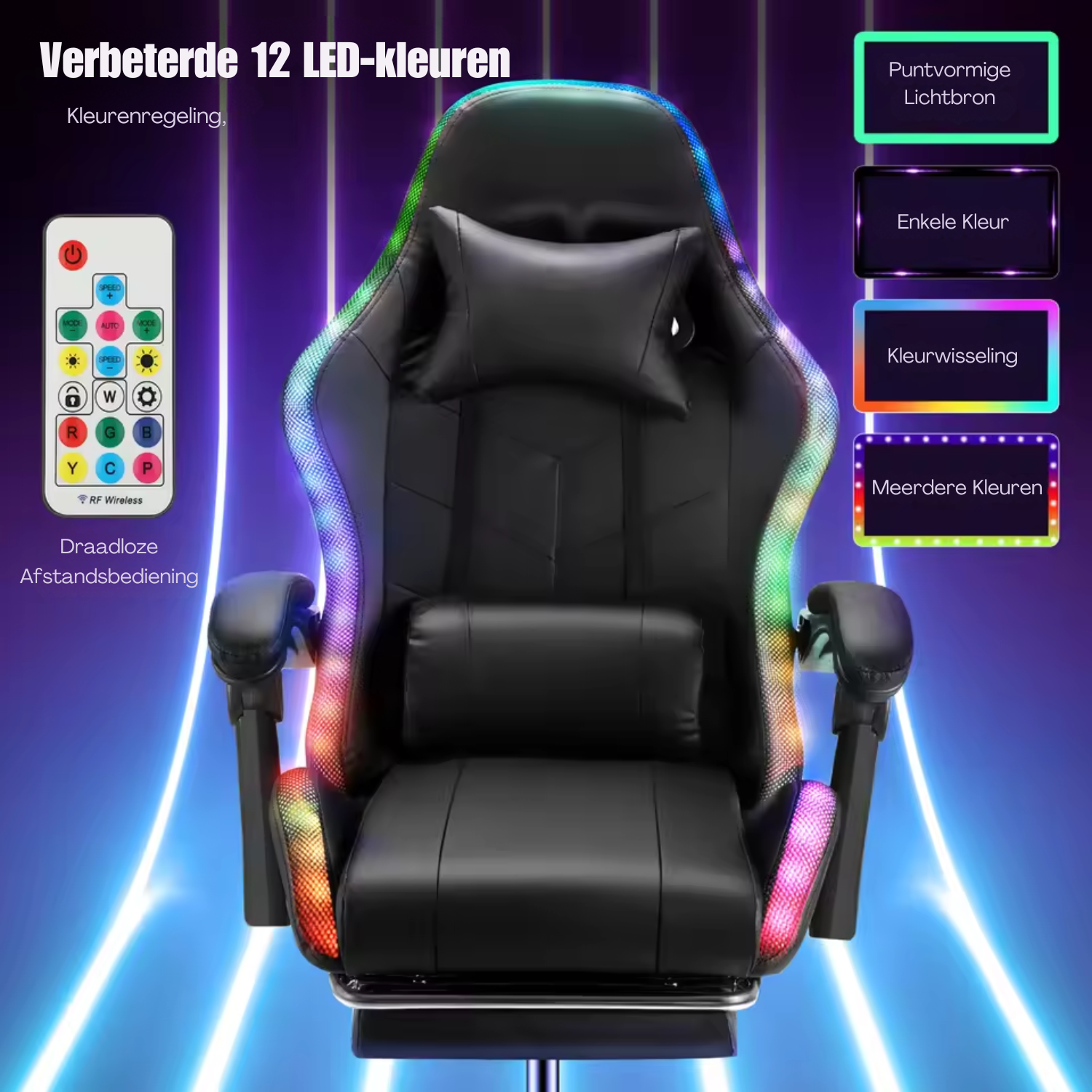 Civora – ergonomiczny fotel gamingowy RGB z oświetleniem LED, głośnikami Bluetooth i regulowaną wysokością