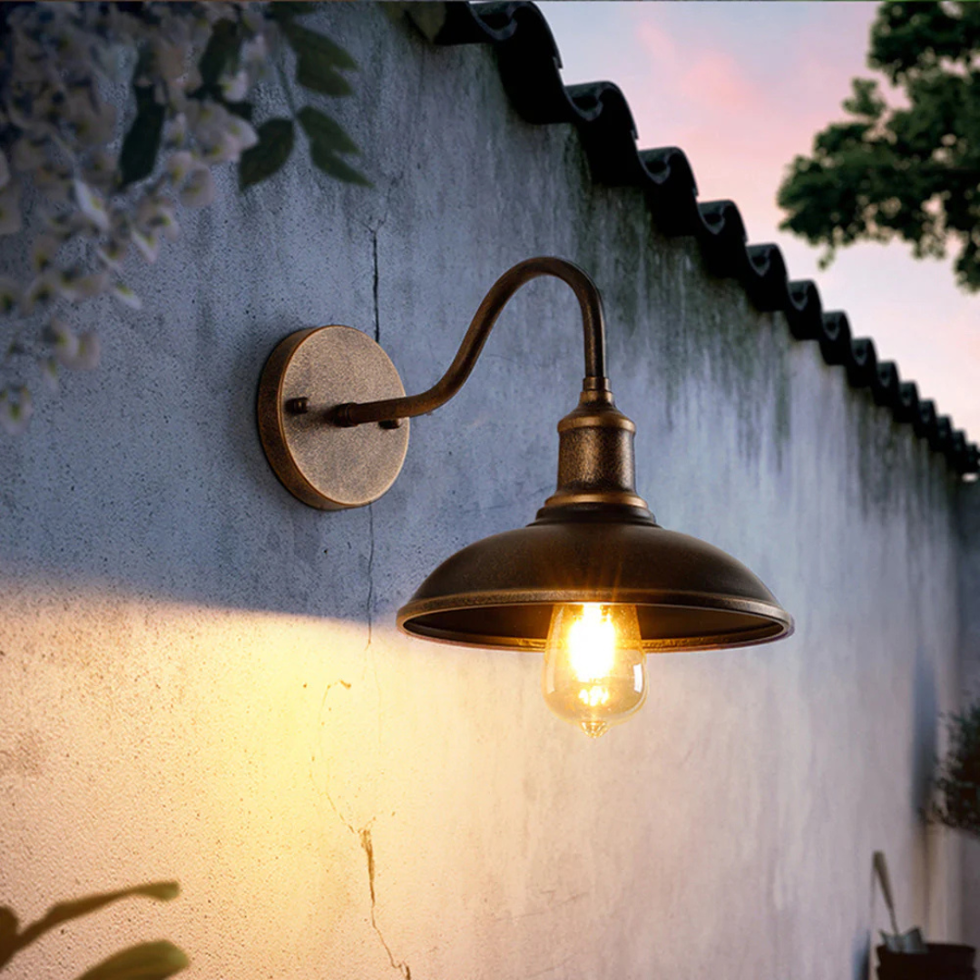 Athenza - Antiek Messing IP65 Waterdichte Buiten Wandlamp