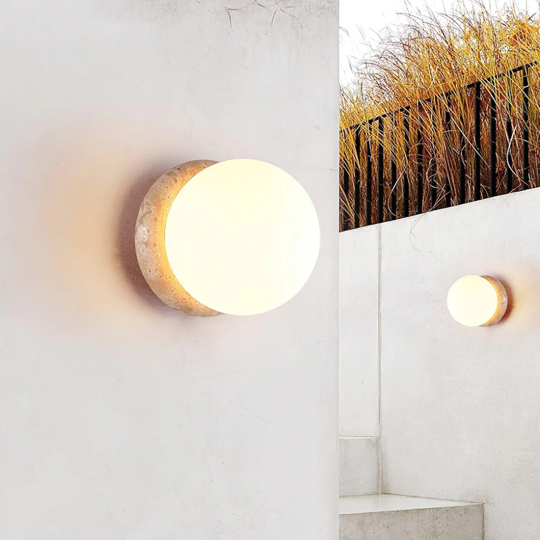 Arsen - Travertin Waterbestendige Buiten Wandlamp