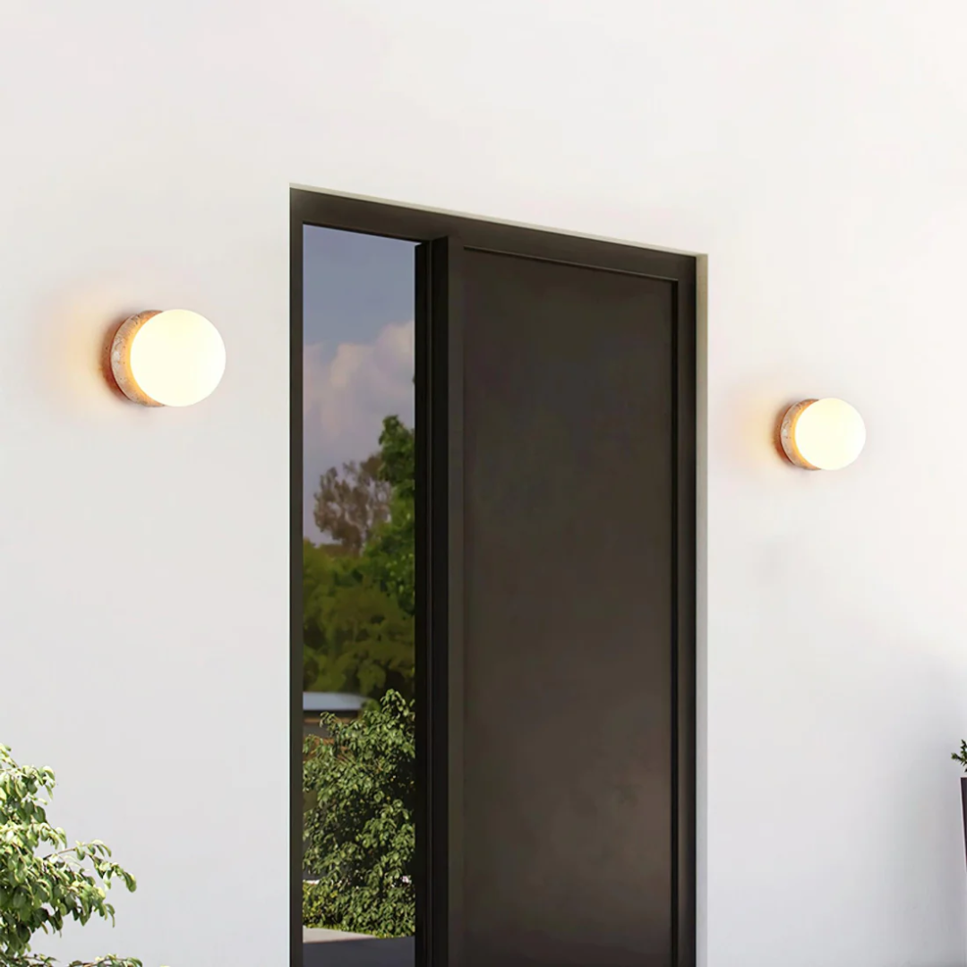 Arsen - Travertin Waterbestendige Buiten Wandlamp