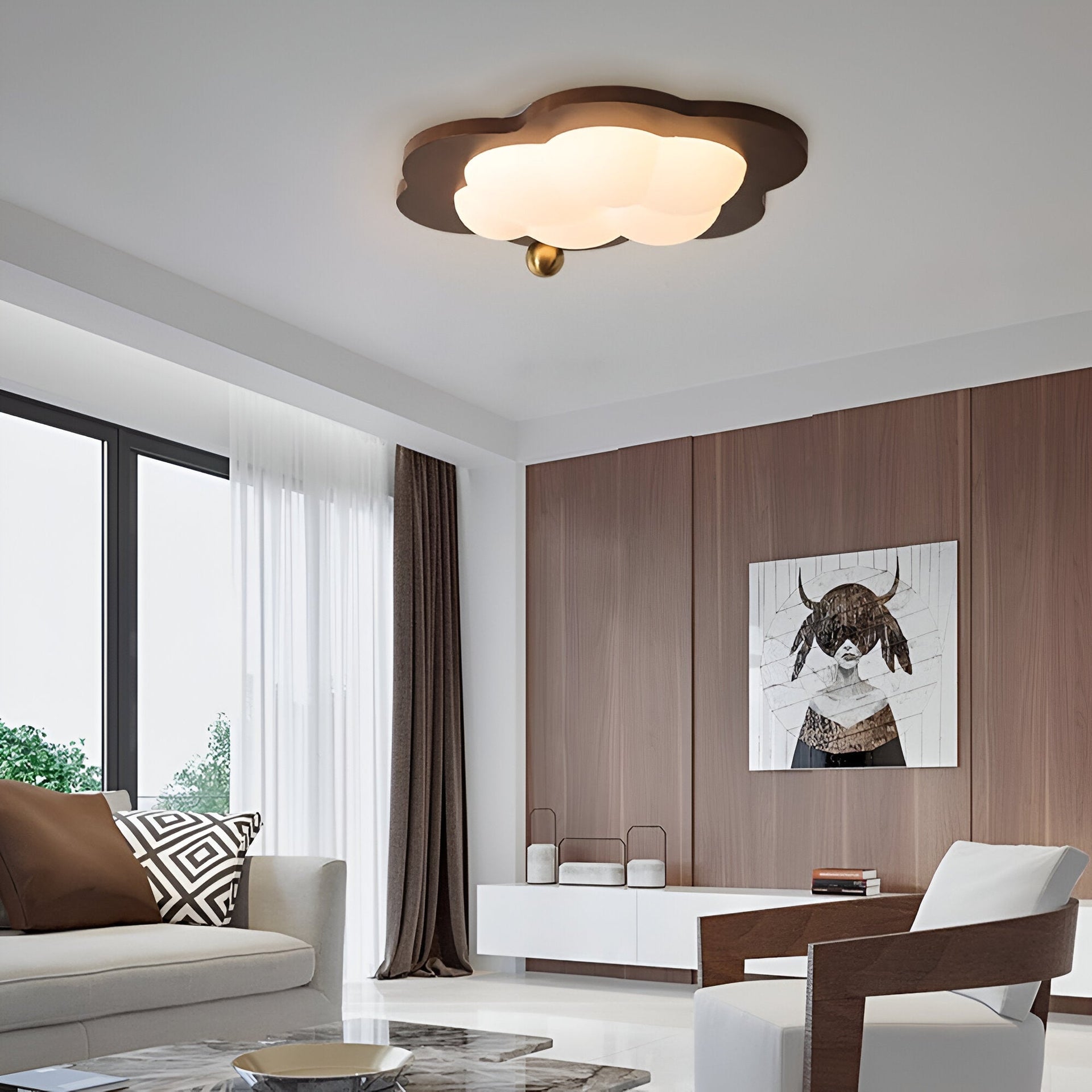 Celestra - Retro Wooden LED Ceiling Lamp