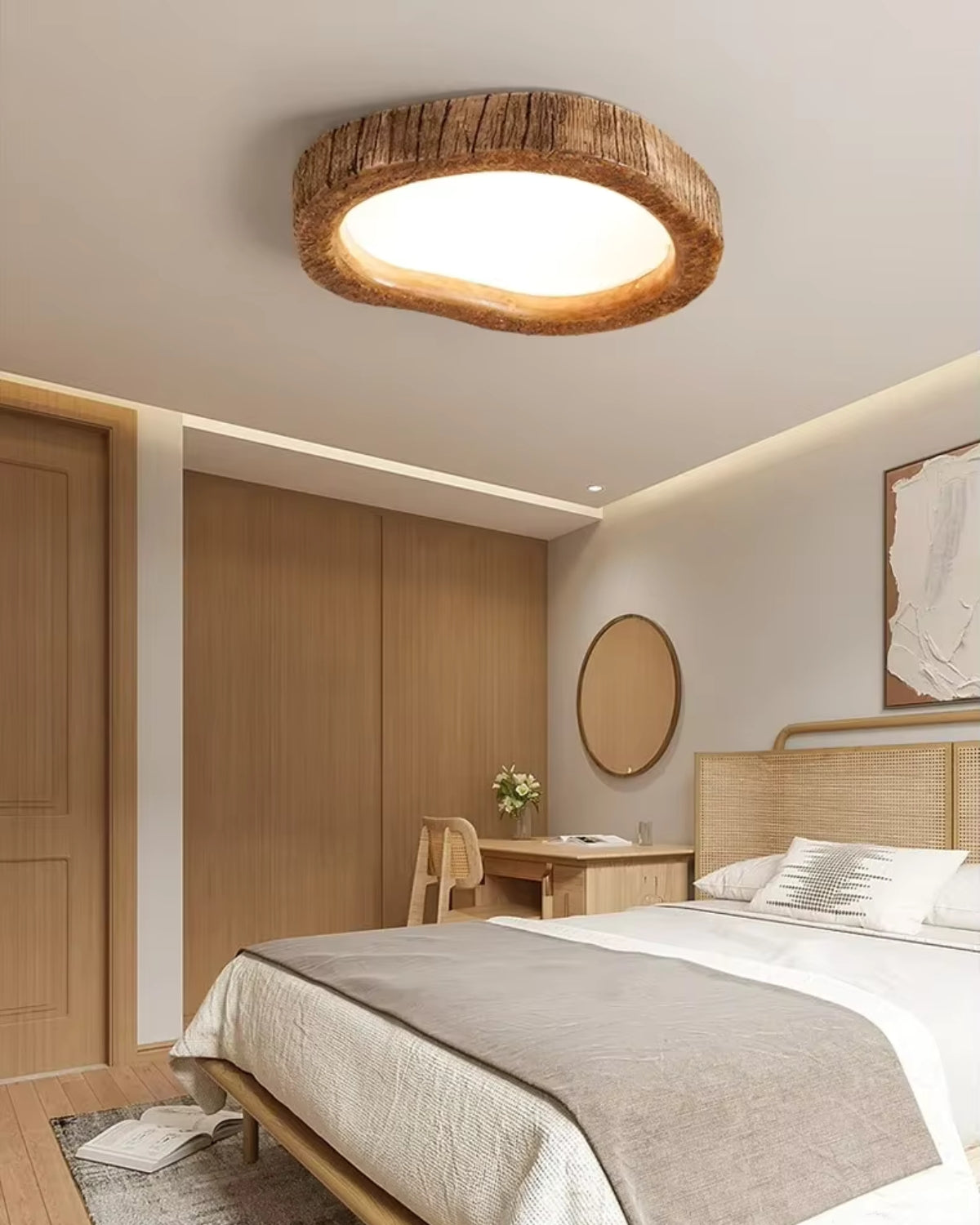 Tavora - Lampa sufitowa Halo z litego drewna