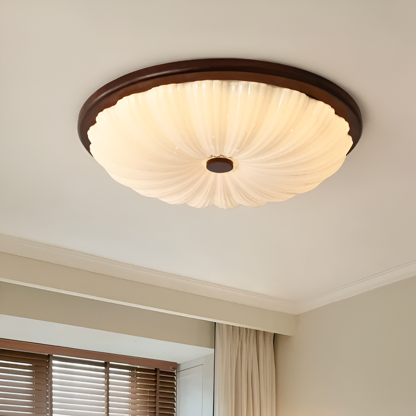 Talena - Amerikaanse Vintage Houten Retro LED Plafondlamp