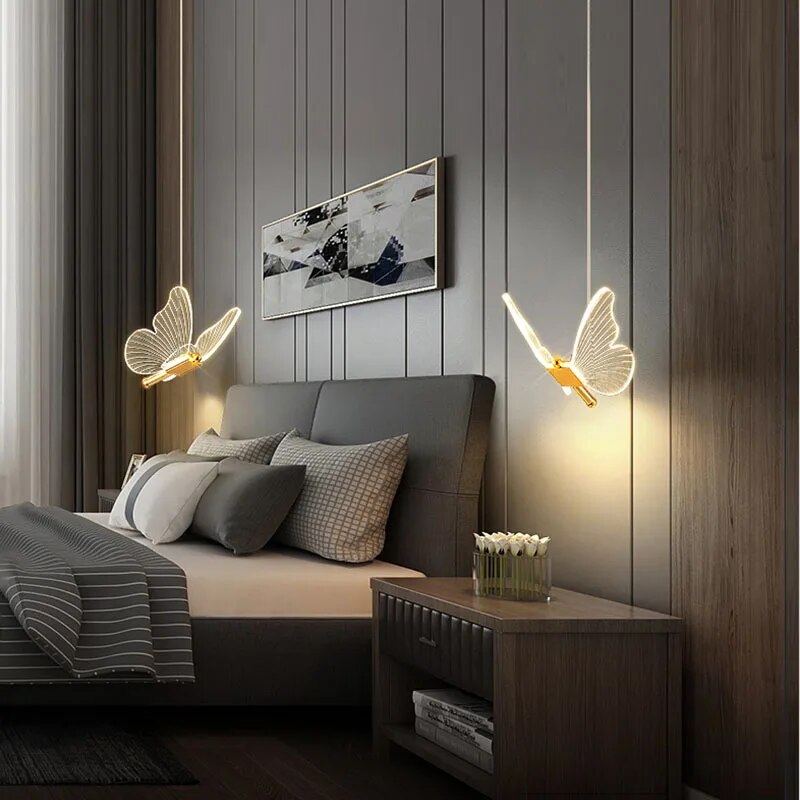 Pyralis - Elegancka lampa wisząca w kształcie motyla do salonu i pokoju dziecięcego