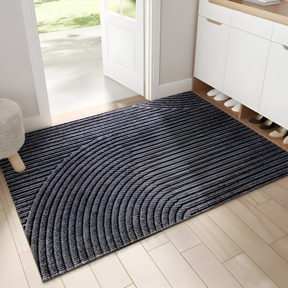 Velione - Rechthoekige PVC Antislip Deurmat met Geometrisch Patroon