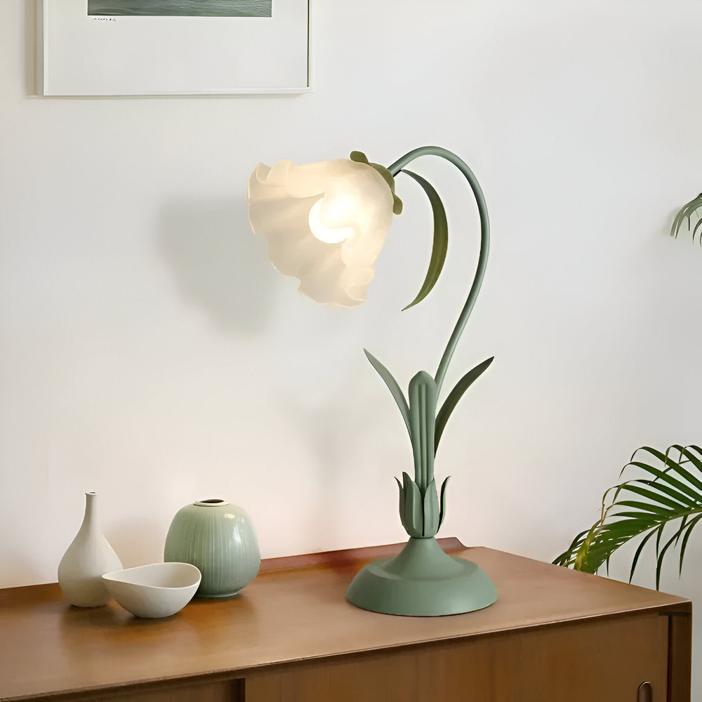 Talia - Antieke Tafellamp Frans Ontwerp met Bloemenmotief