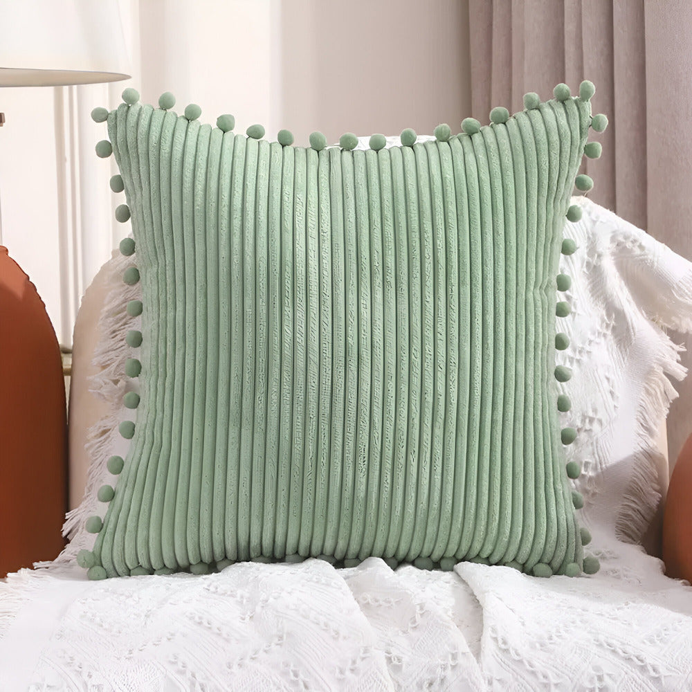 Minthia - Katoenen Kussenhoes met Pompons