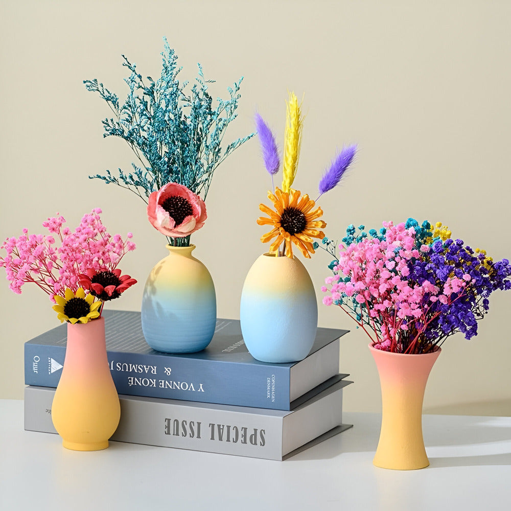 Isandria - Elegante Keramieken Vaas in Macaronkleuren