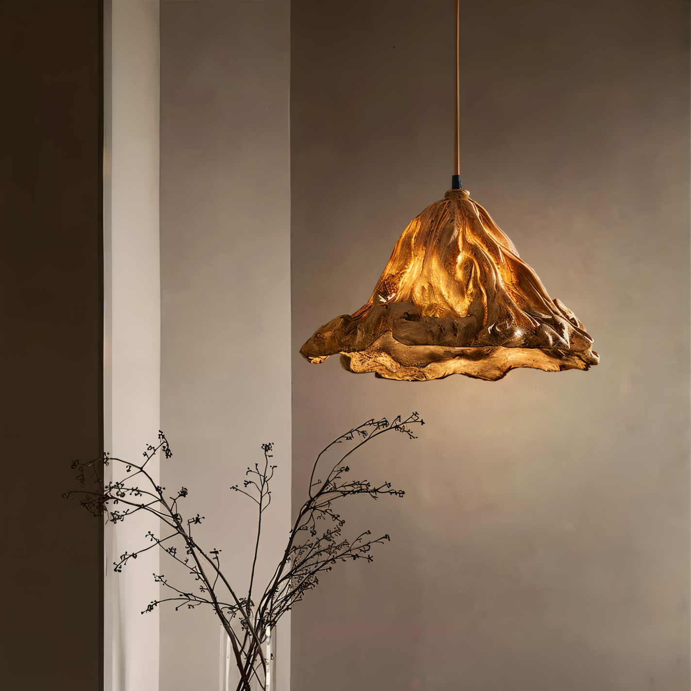 Cirenna - Artistieke Hanglamp van Kunsthars met Vulkanisch Design