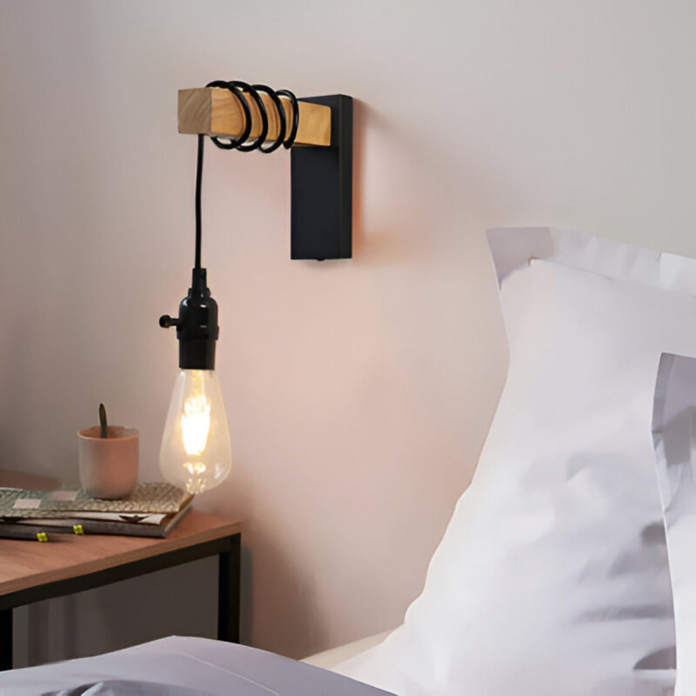 Zenara - Rustieke LED Wandlamp van Hout