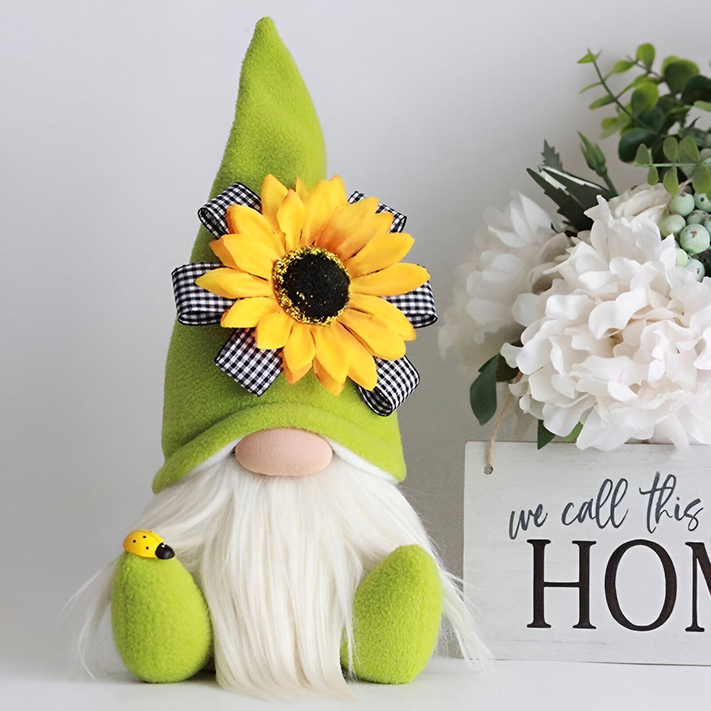 Ardalia - Schattige Handgemaakte Gnoomfiguur met Gele Zonnebloem