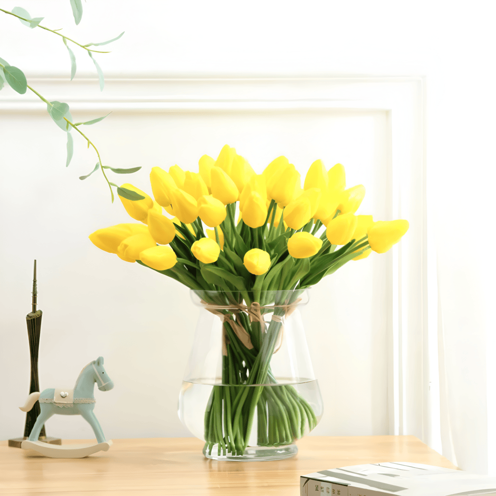 Olivessa - Set of 6 Realistic Artificial Tulip Bouquets for Home, Garden and Party Decoration
