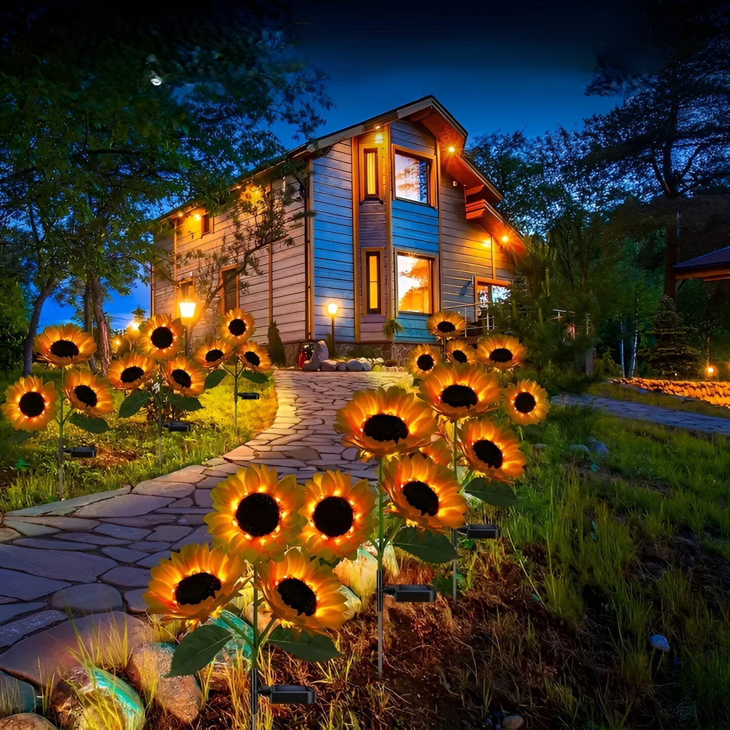 Florissa - Realistische Zonnebloem Tuinverlichting op Zonne-energie met IP65 Weerbestendigheid