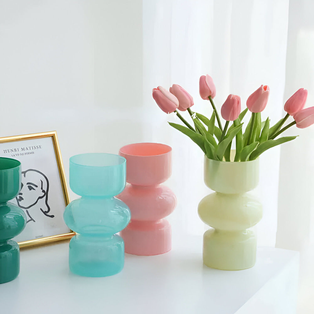 Elirona - Veelzijdige Scandinavische Glazen Vaas in Verschillende Kleuren