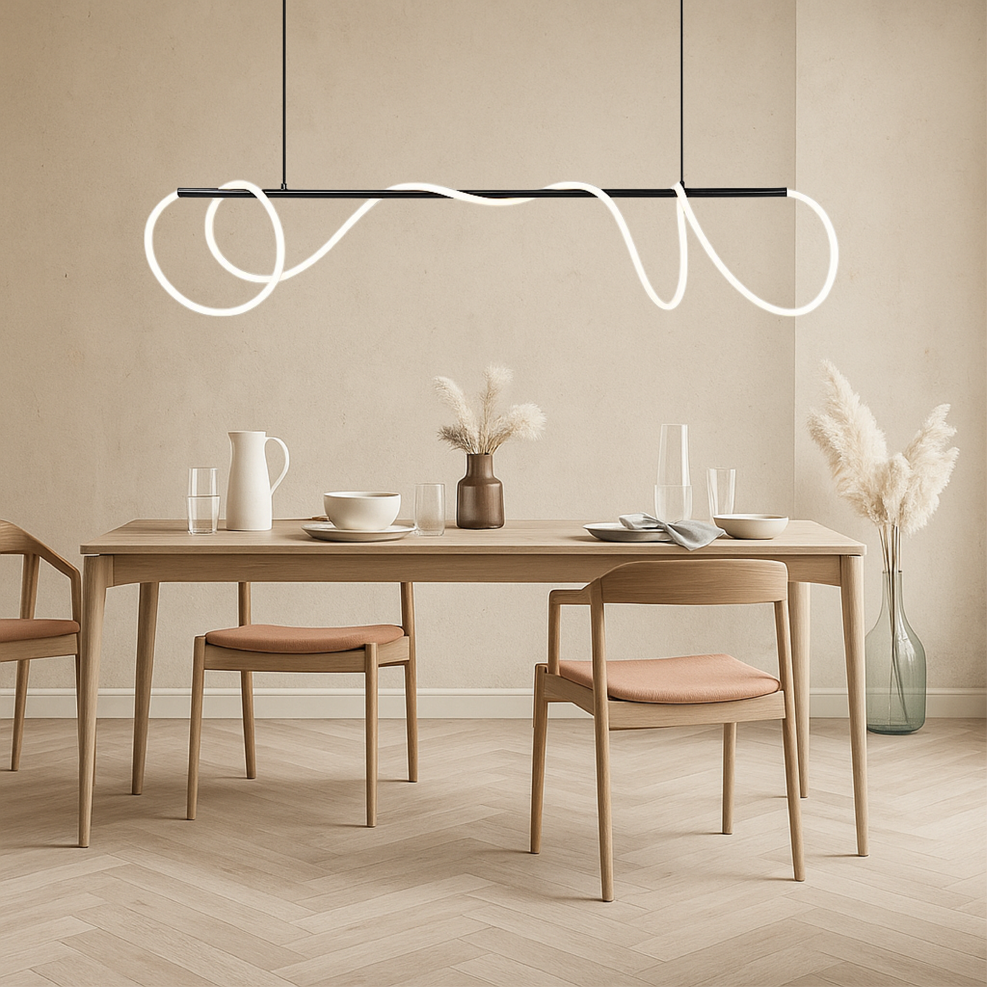Delyra - Lineaire Hanglamp voor Boven de Eettafel of Keuken