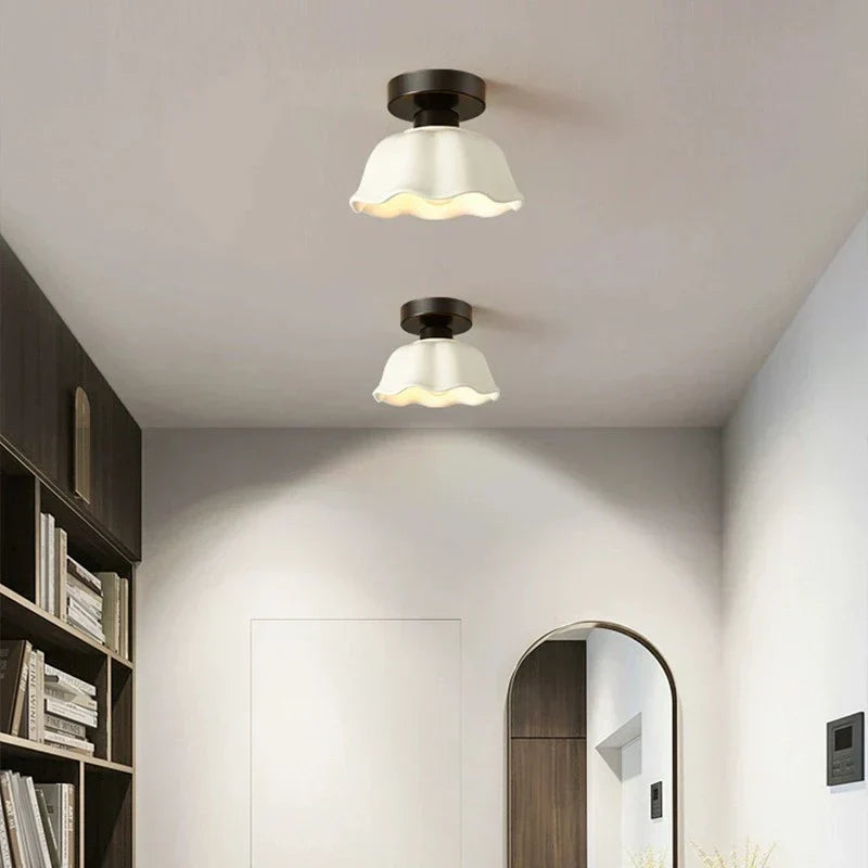 Calithea - Glass and Ceramic Ceiling Lamp for Modern Living Spaces