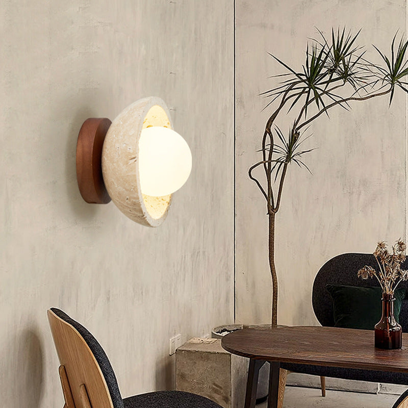 Orielle - Boho Travertin Natuursteen LED Wandlamp