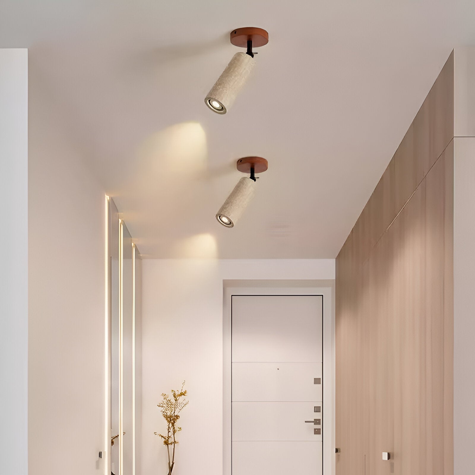 Serapha - Verstelbare Travertin Hout LED Wandlamp en Plafondlamp