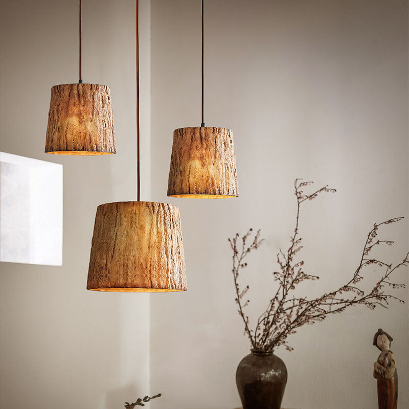 Solina - Houten Boomstam Hanglamp met Natuurlijke Look