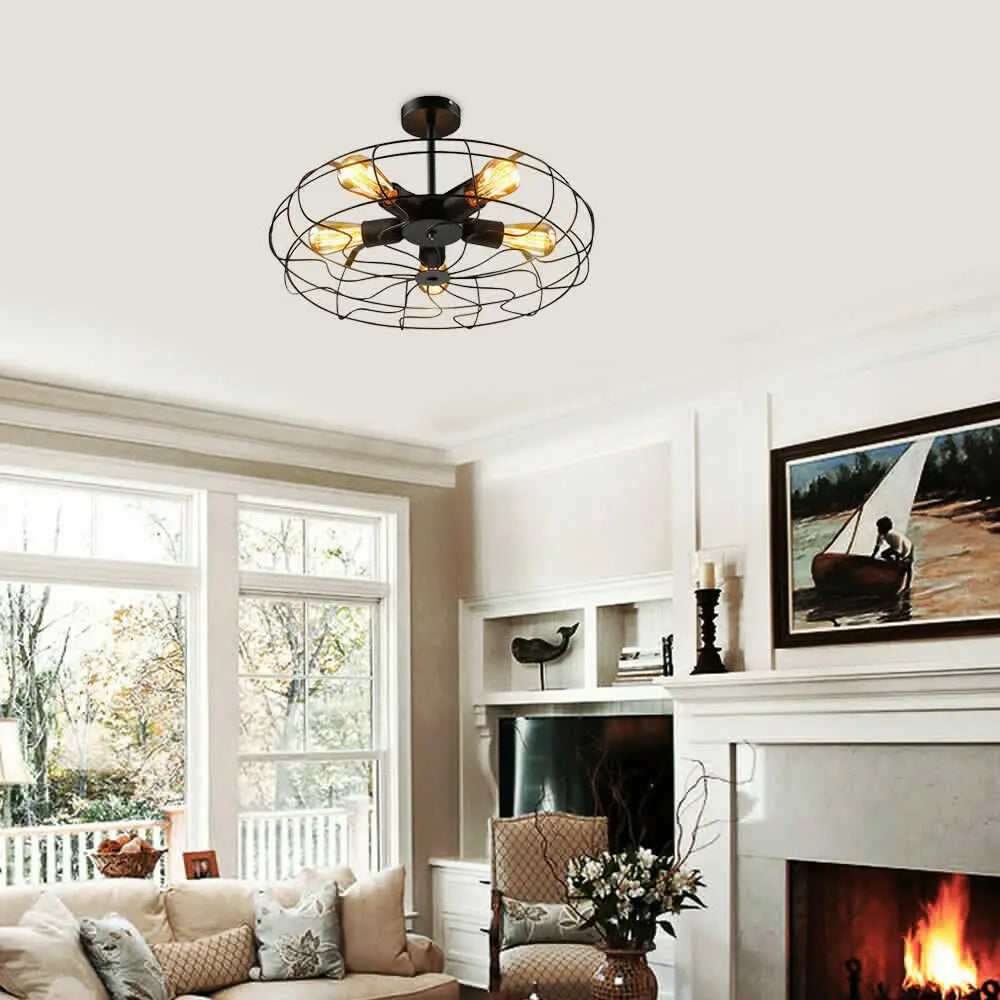 Helia - Retro Cage Ceiling Lamp