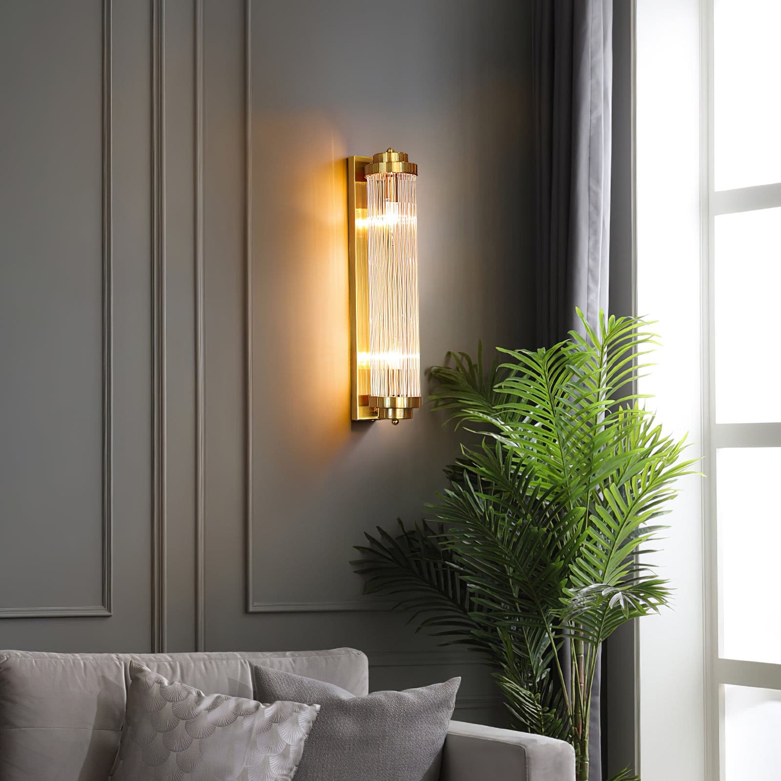 Elarisca - Vintage Wandlamp van Glas met LED in Retro Stijl