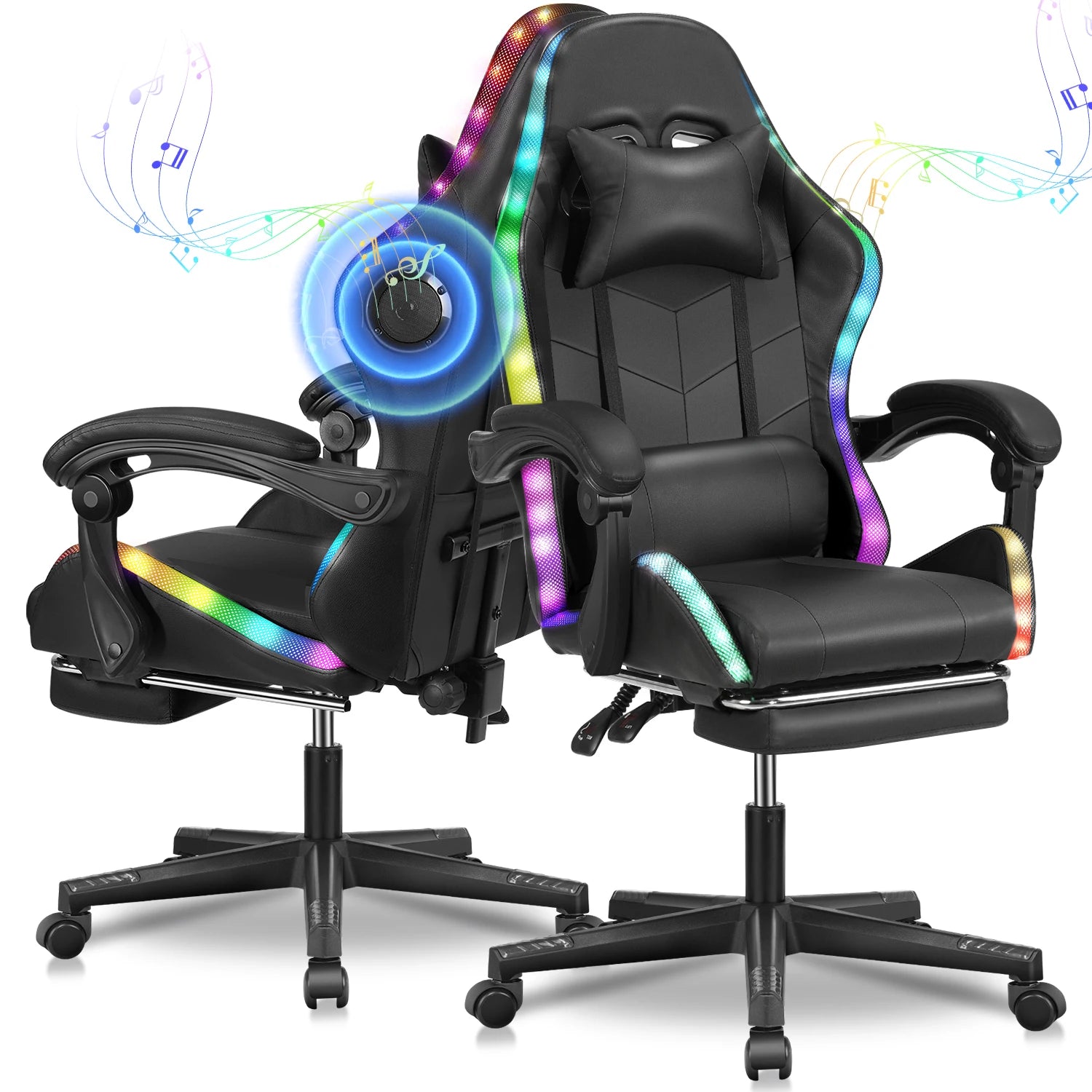 Civora – ergonomiczny fotel gamingowy RGB z oświetleniem LED, głośnikami Bluetooth i regulowaną wysokością
