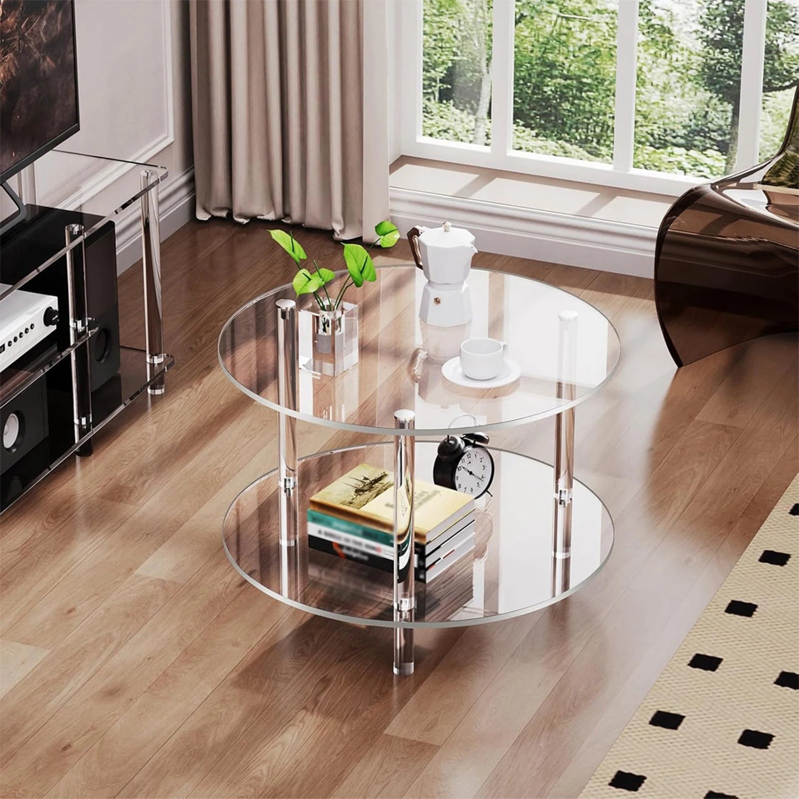 Seralya - Minimalistische Acryl Bijzettafel met Luxe Verplaatsbaar Ontwerp
