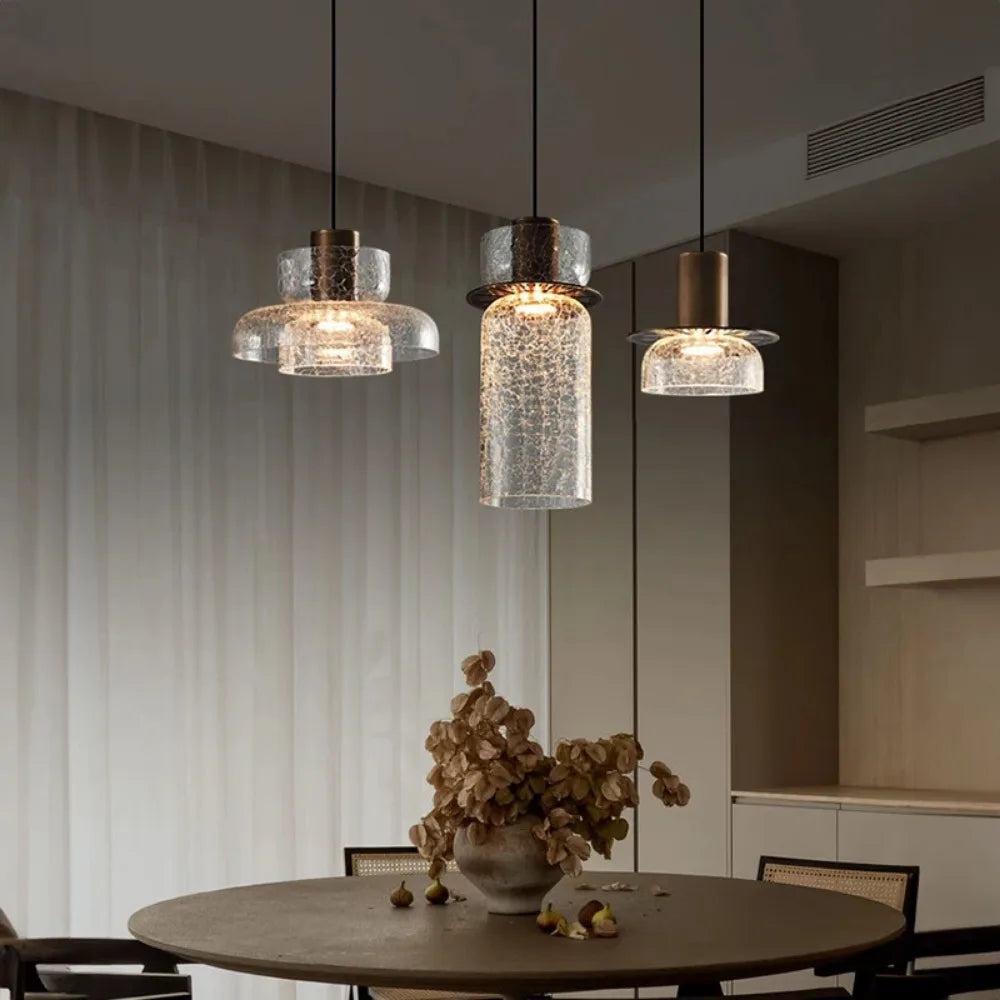 Candelora - Moderne Creatieve Glazen Hanglamp met Gebarsten Effect