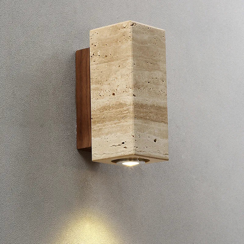 Vionelle - Moderne Natuurlijke LED Wandlamp van Travertin