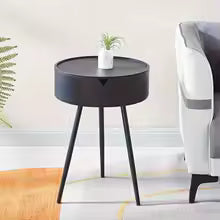 Seraphyne - Ronde Kunststof Bijzettafel met Opbergruimte en Mobiel Ontwerp