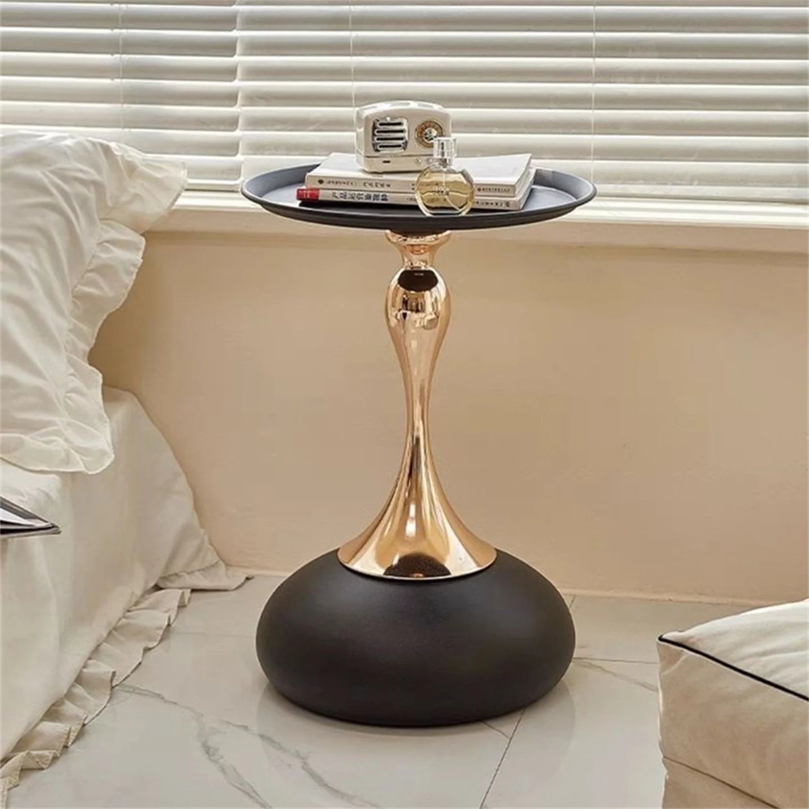 Auranelle - Italiaans Design Kleine Ronde Bijzettafel in Lichte Luxe Stijl