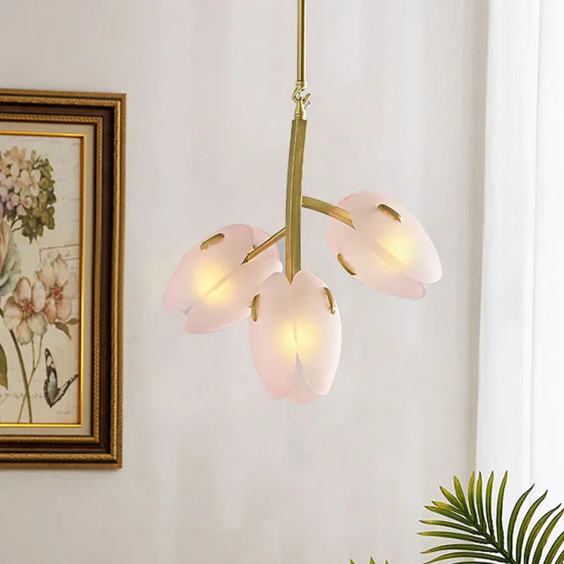 Calypso - Scandinavian Pink Tulip Glass Ceiling Lamp
