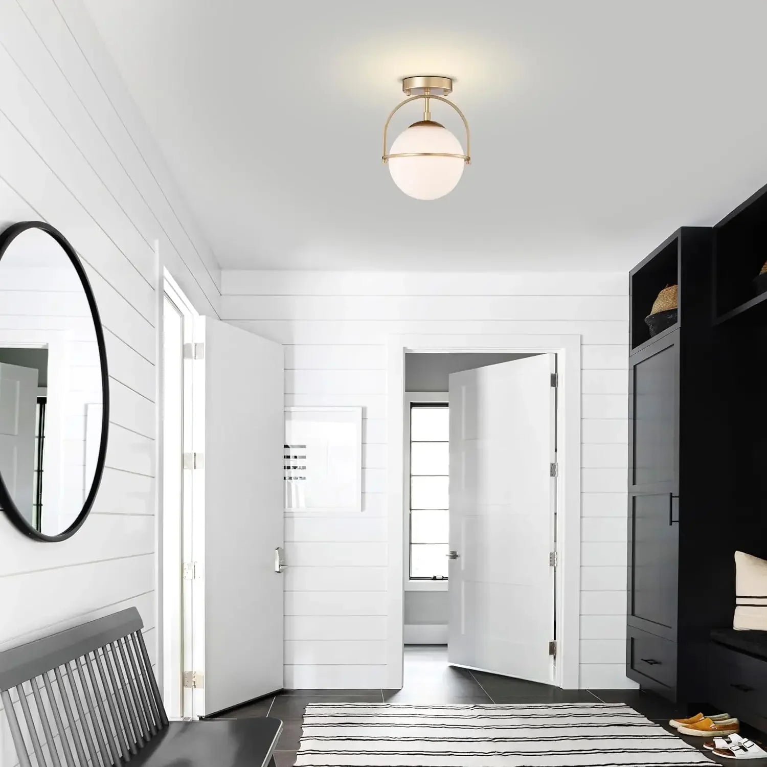 Corinna - Scandinavian Milk Glass Ceiling Lamp