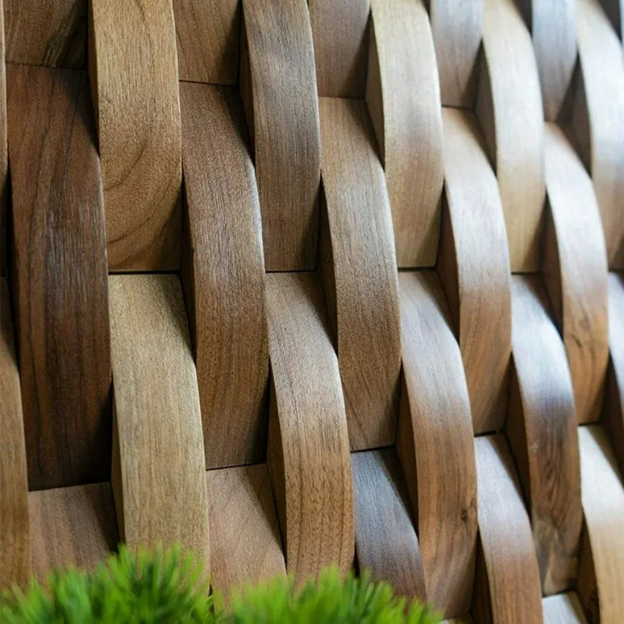 Veyrona - Panel ścienny mozaikowy 3D z litego drewna, akustyczny