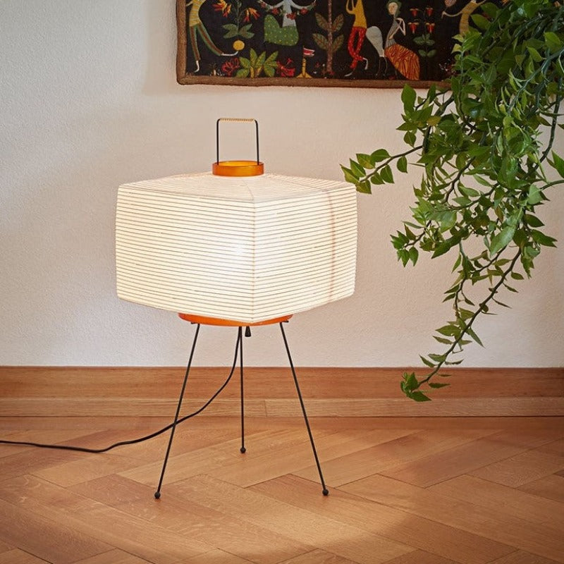 Eryndalis – japońska kreatywna lampa podłogowa na trójnogu z papieru