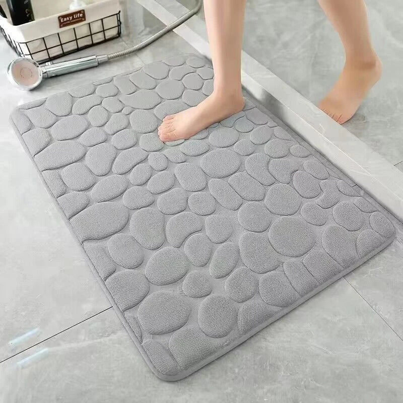 Ceres - Antislip Badmat van Traagschuim met Kiezelreliëf