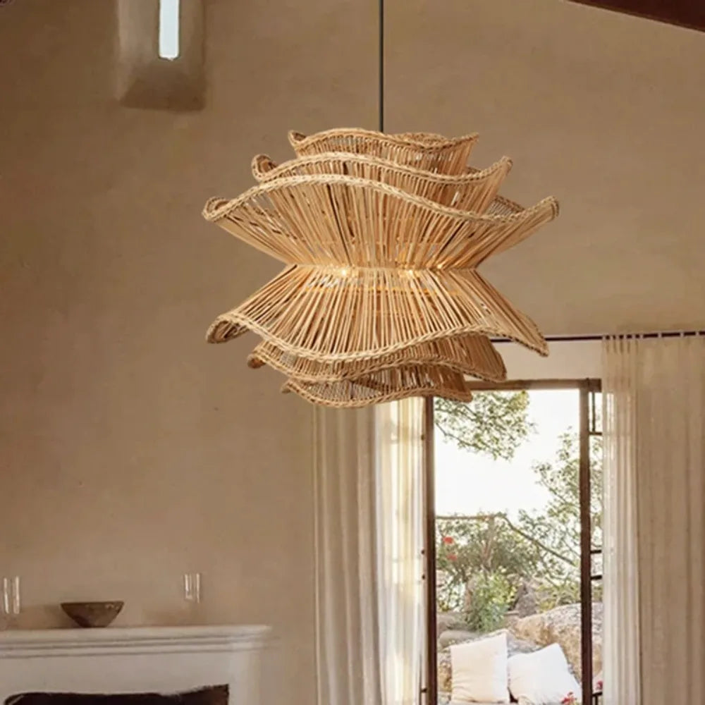 Ignara - Creatieve Gelaagde Rotan Hanglamp in Scandinavisch Designerstijl