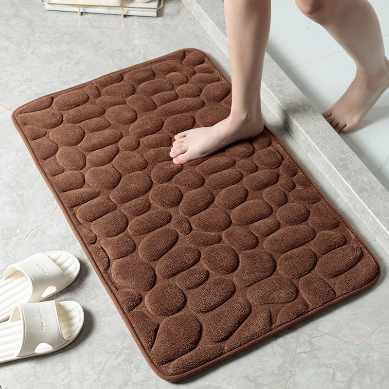 Ceres - Antislip Badmat van Traagschuim met Kiezelreliëf