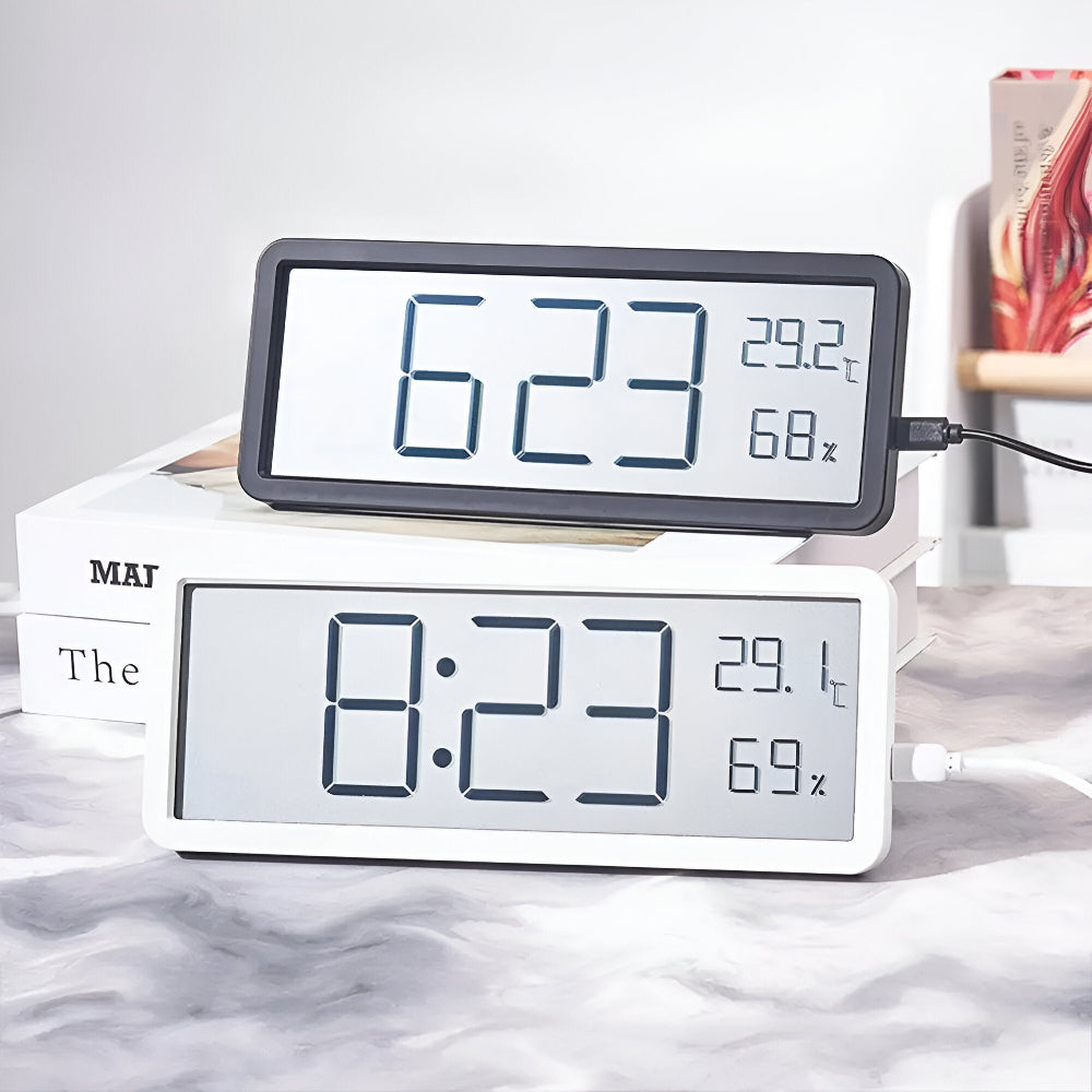 Ione - Digital LED Wall Clock with Temperature and Humidity