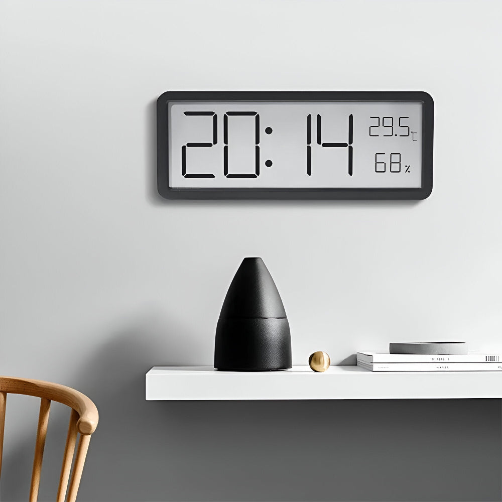 Ione - Digital LED Wall Clock with Temperature and Humidity