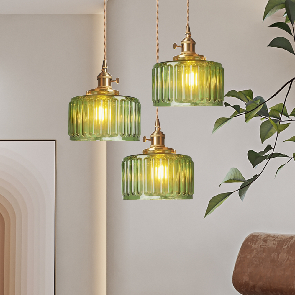 Clariane - Regulowana lampa wisząca w stylu vintage z kryształu, szklany cylinder