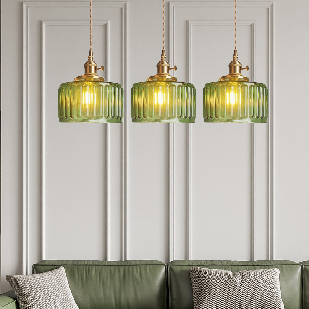 Clariane - Regulowana lampa wisząca w stylu vintage z kryształu, szklany cylinder