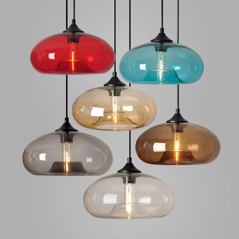Tristara - Vintage Hanglamp van Gekleurd Glas