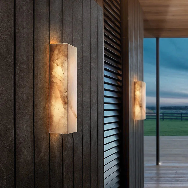 Evania - LED Buiten Wandlamp Marmer Waterdicht IP65 Modern