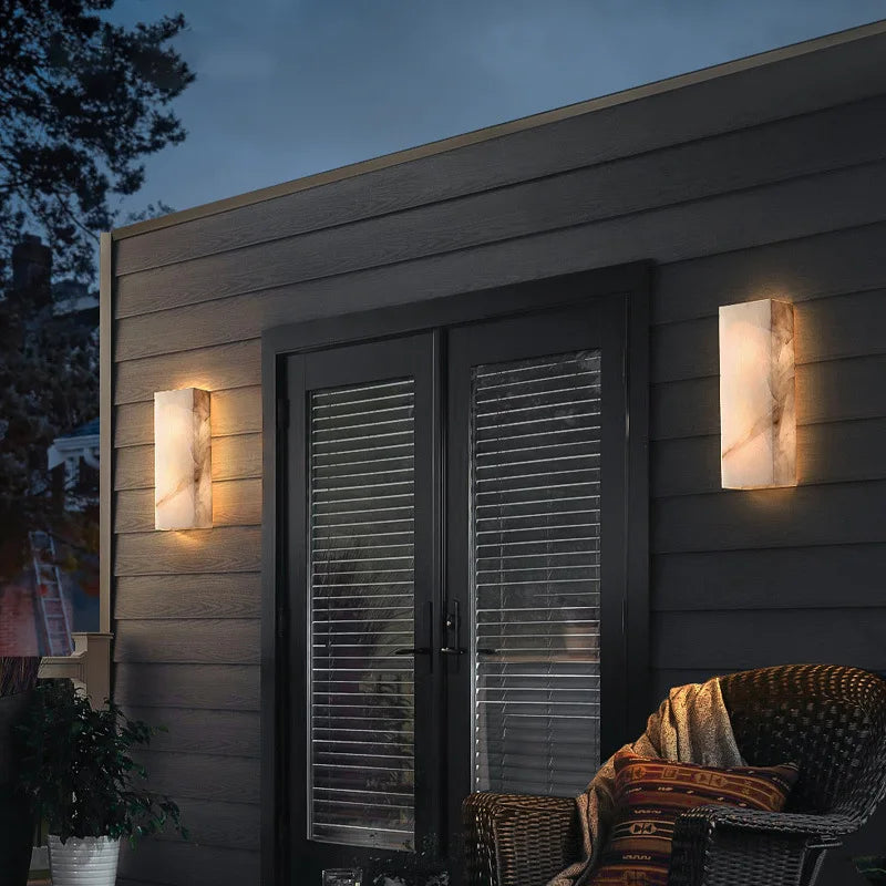Evania - LED Buiten Wandlamp Marmer Waterdicht IP65 Modern
