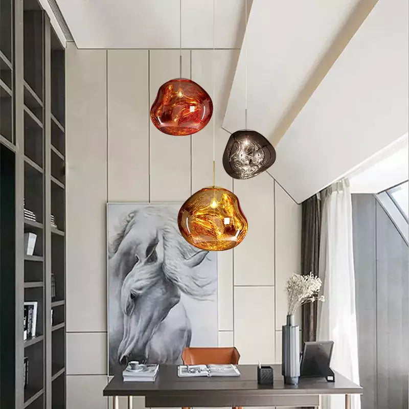 Clyvera - Artystyczna lampa wisząca ze stopionego szkła Nowoczesne i eleganckie oświetlenie do wnętrz