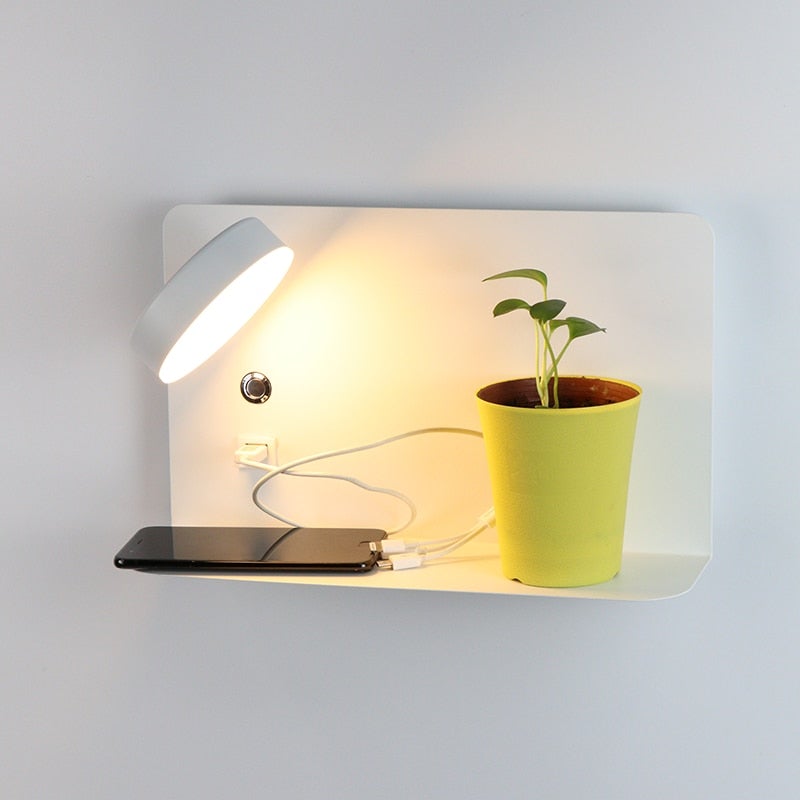 Sylvaris – Lampka nocna LED ze stojakiem i ładowarką USB