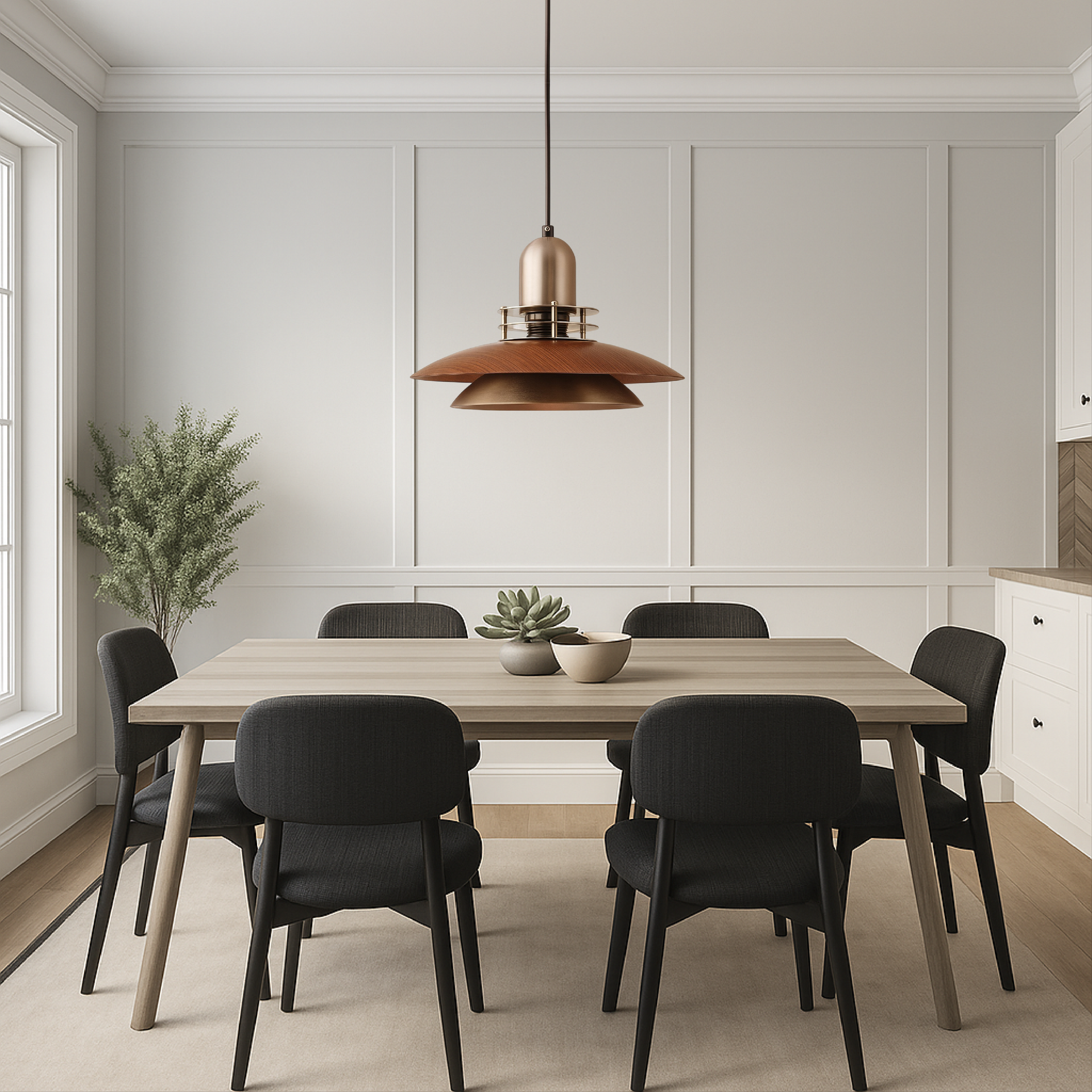Cilessa - Hanglamp met Gelaagd Walnoothout Design