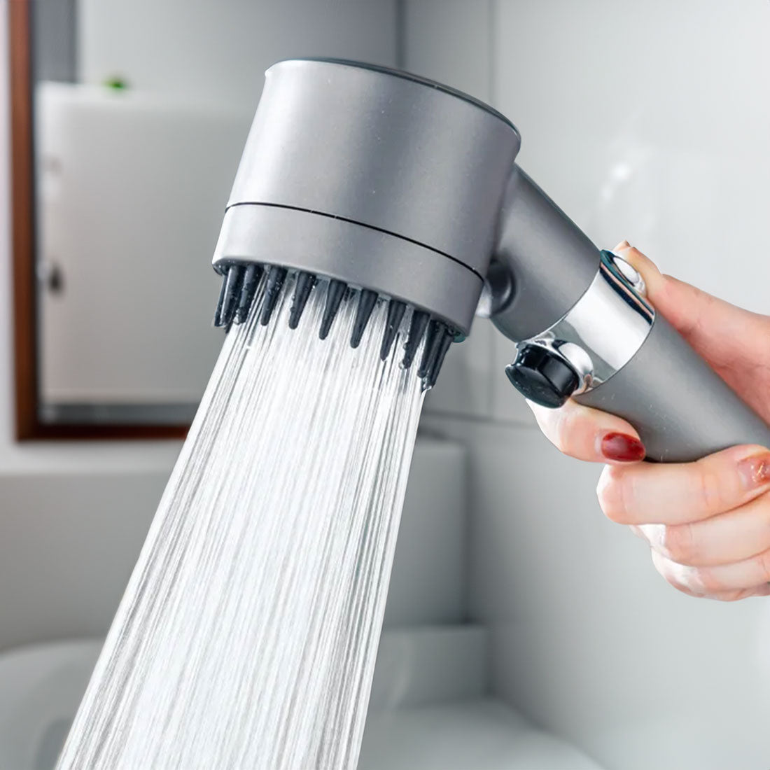 Aquelis - Verstelbare Hogedruk Douchekop Met 3 Standen En Waterfilter